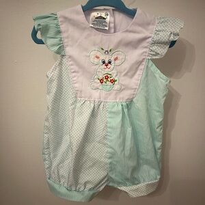 Vintage Easter Baby Romper 3-6M